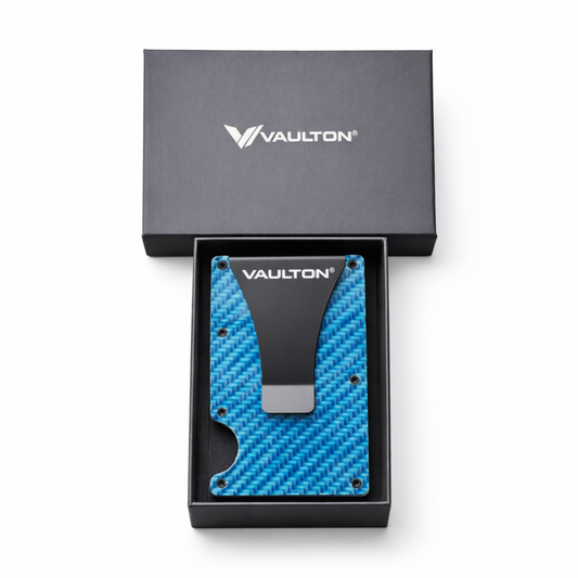 Billetera VAULTON® Carbono Celeste