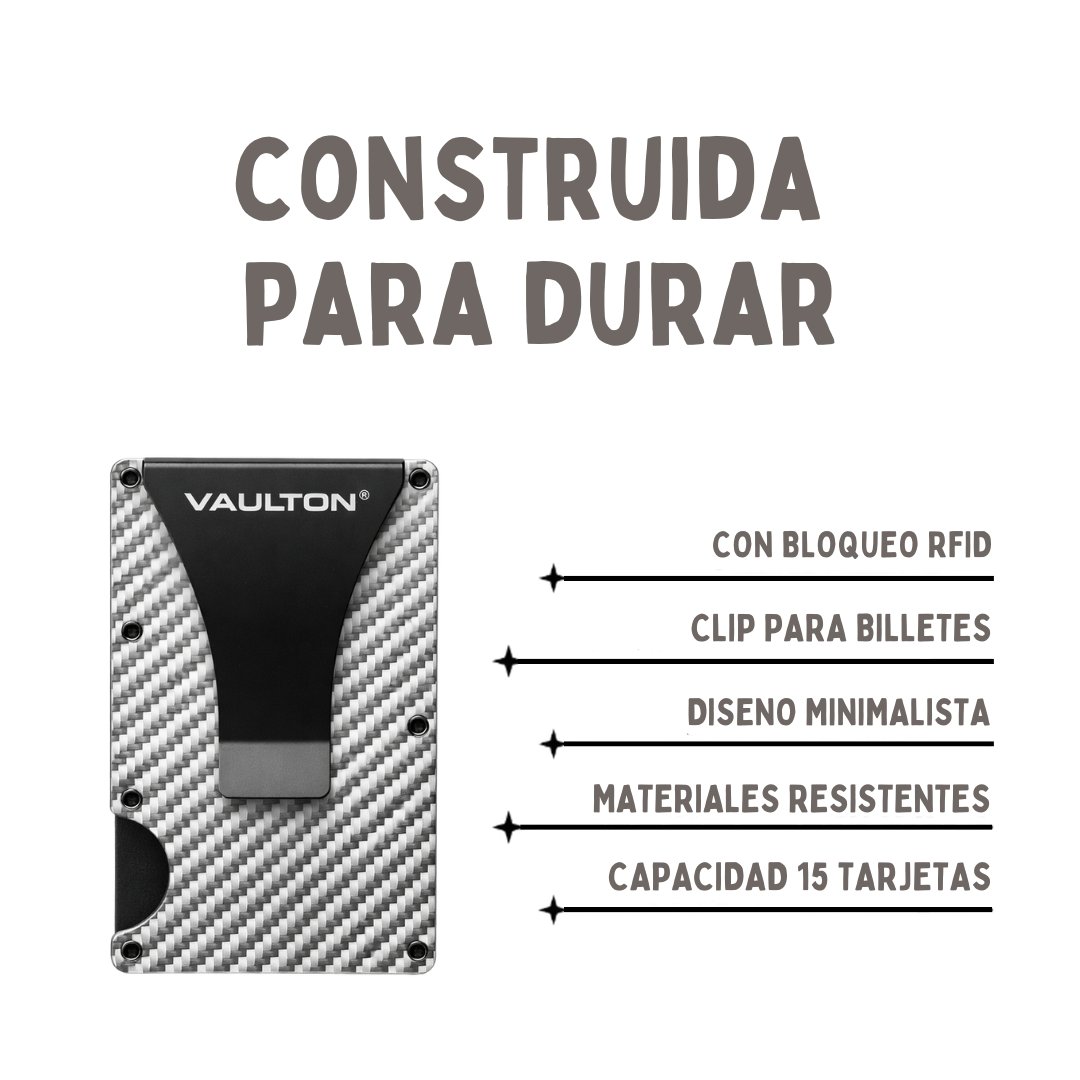 Billetera VAULTON® Carbono Silver